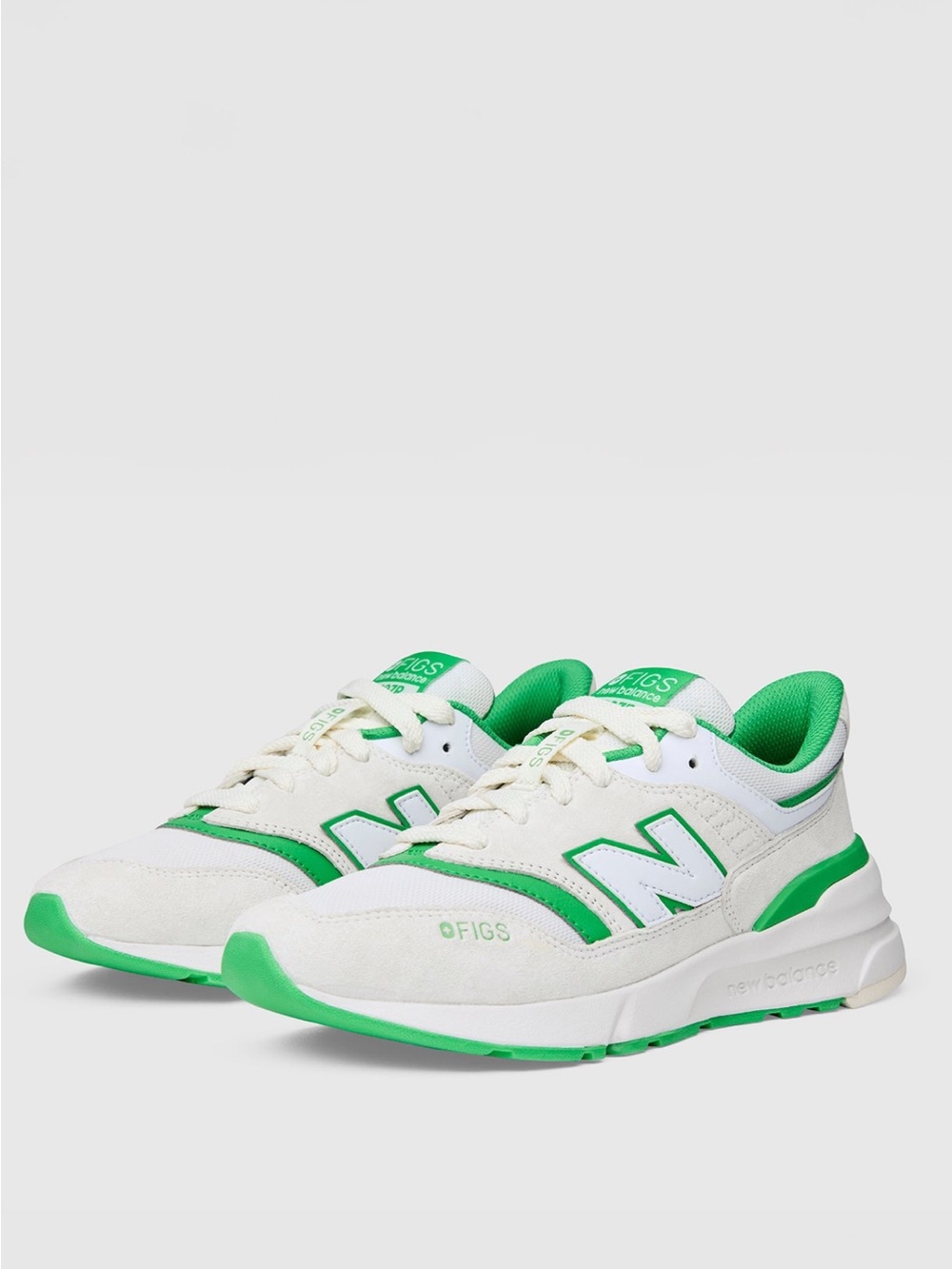 Figs Cream and Green Athletic Sneakers unisex
